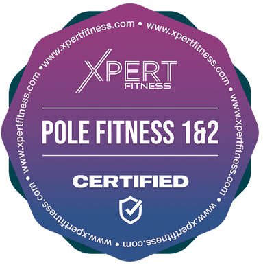 XPERT Pole Fitness Levels 1 & 2 certificate badge